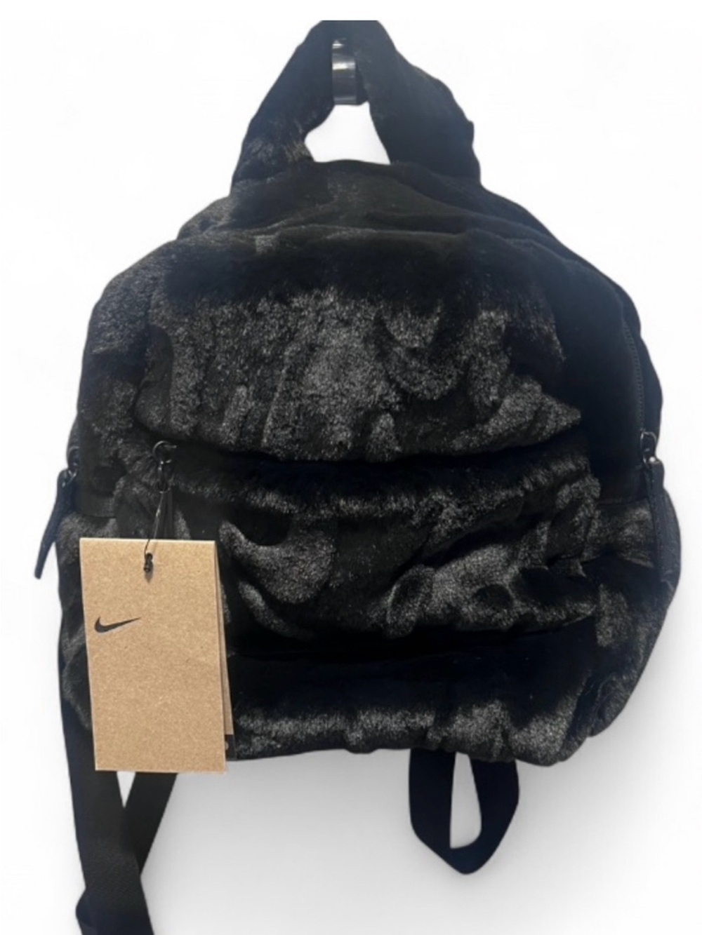Nike Sportswear Futura Faux Fur MINI Backpack-BLACK | NWT